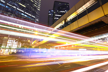 Image showing traffic in city at night