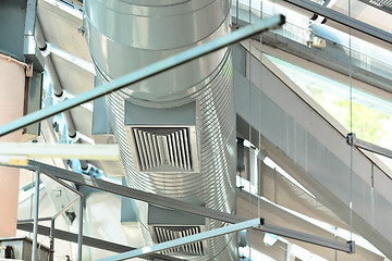 Image showing Ventilation pipes of air condition