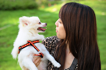 Image showing girl with dog