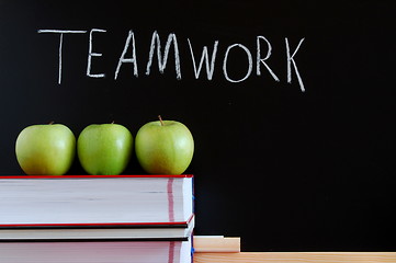 Image showing teamwork and chalkboard