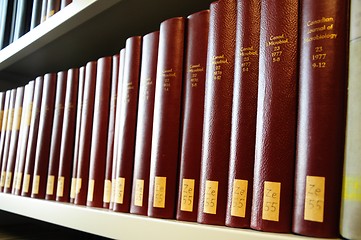 Image showing books in a library