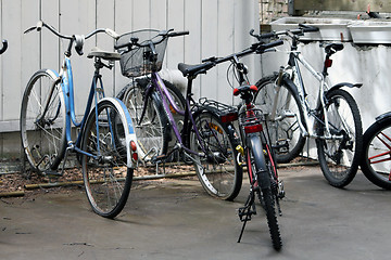 Image showing Bikes in bike rack