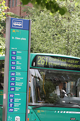 Image showing Bus at bus stop, Oslo