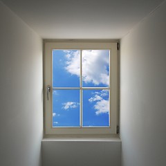 Image showing window and blue sky