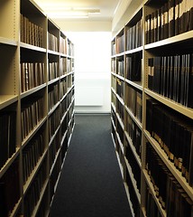 Image showing books in a library