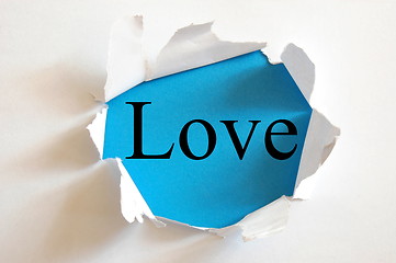 Image showing love on blue