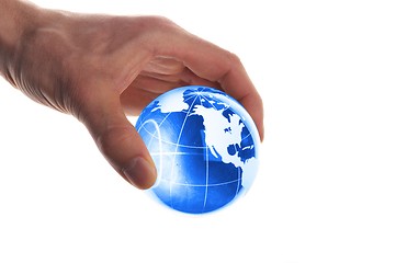 Image showing globe in hand