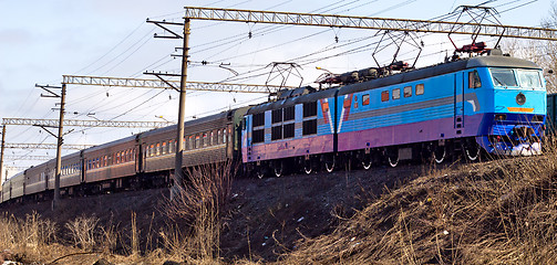 Image showing Passenger train in a way