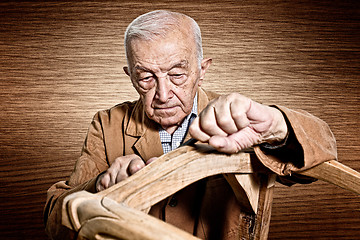 Image showing old carpenter