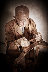 Image showing old carpenter