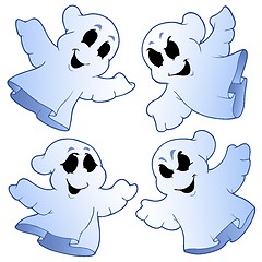 Image showing Four cute ghosts