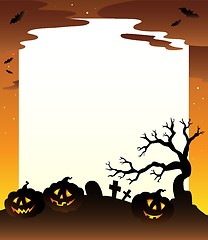 Image showing Frame with Halloween scenery 1