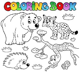 Image showing Coloring book with forest animals 3