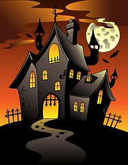 Image showing Scene with Halloween mansion 1