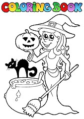 Image showing Coloring book Halloween topic 2