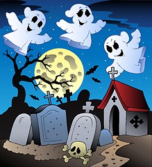 Image showing Halloween scenery with cemetery 2