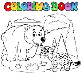 Image showing Coloring book with happy animals 4