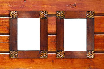 Image showing Two blank wooden frames