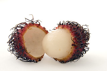 Image showing Rambutan cut in two