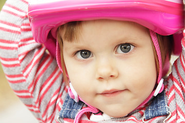 Image showing Little girl with helmet