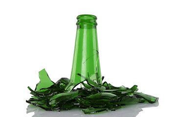 Image showing broken green bottle