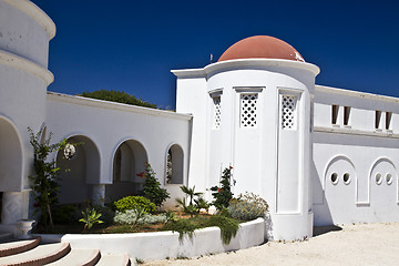 Image showing Beautiful old and white building in Rhodes 