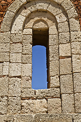 Image showing Window of ancient Temple ruins of Rhodes 