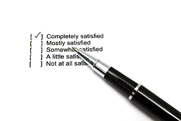 Image showing Pen and questionnaire