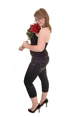 Image showing Girl with roses.