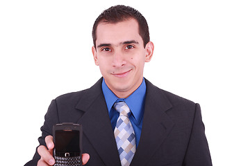 Image showing Image of man, businessman, which shows the phone 