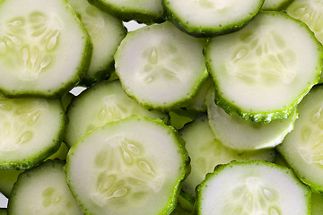 Image showing cut cucumbers