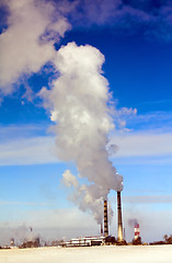 Image showing 	factory in a winter season