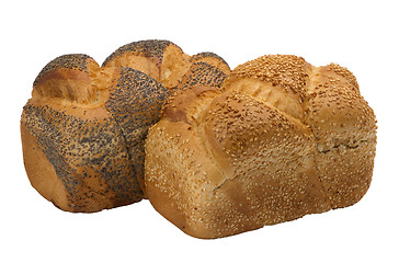 Image showing two loaves of  fresh wheat  bread 