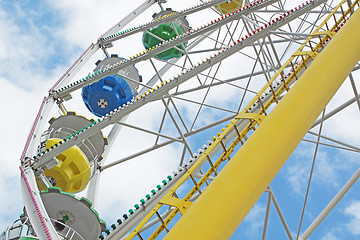 Image showing ferris wheel against a blue sky