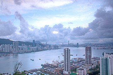 Image showing Hong Kong skyline at night 