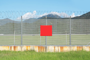 Image showing metal fence in the nature