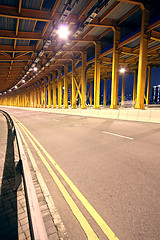 Image showing night traffic in the tunnel