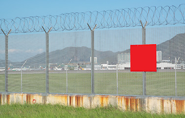 Image showing metal fence in the nature