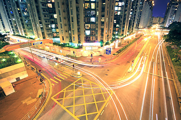 Image showing traffic in Hong Kong at night 