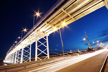 Image showing highway under the bridge in macau 