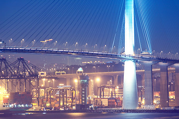 Image showing Cargo Terminal and bridge of Hong Kong China 