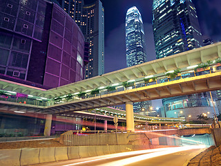 Image showing traffic in Hong Kong at night 