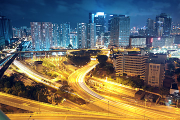 Image showing traffic in Hong Kong at night 