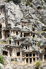 Image showing Ancient Lycian tombs in Myra