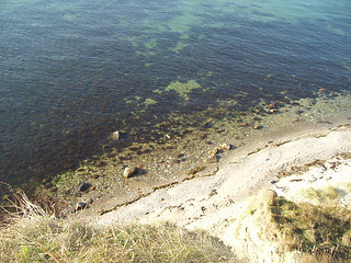 Image showing Looking down at beach