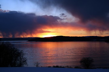 Image showing Rainy sunset