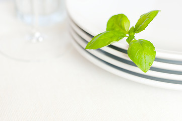 Image showing White Plates on Table