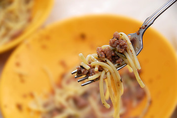 Image showing Spaghetti with minced meat