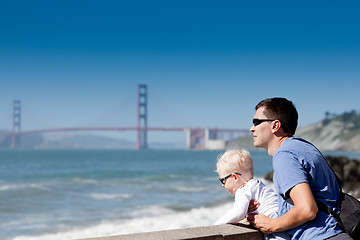 Image showing father and son at the lookout