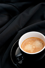 Image showing Cup of Coffee on Black Drapery